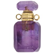 20x10 mm Gemstone Pendant Perfume Bottle - Amethyst x1