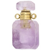 20x10 mm Gemstone Pendant Perfume Bottle - Light Amethyst x1