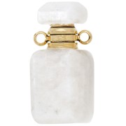 20x10 mm gemstone pendant perfume bottle - Moonstone x1