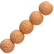 9 mm Round Beads Made of Dyed Lava Stone - Orange x10