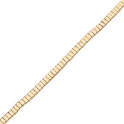 Flat 2-hole beads, 5x2.3x1.9 mm, hematite imitation, gold, 40 cm