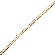 Flat 2-hole beads, 5x2.3x1.9 mm, imitation hematite, Light Gold, 40 cm