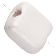 10 mm square ceramic bead - White x1