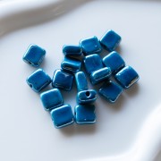 10 mm Square Ceramic Bead - Sky Blue x1
