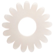 20 mm Acetate Daisy Flower Pendant - Marbled Ivory x1