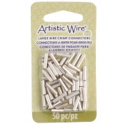 Crimp-On Connector Tubes for 1.63 mm Wires - Silver-Plated, Tarnish-Resistant (50-Pack)