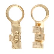 Mini crimp ends, 0.5–0.9 mm - 925 Sterling Silver fine gold plated (Set of 6)