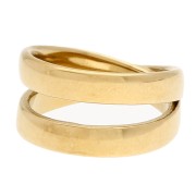 Wide Double Ring - Size 53 - Gold-Plated 304 Stainless Steel x1