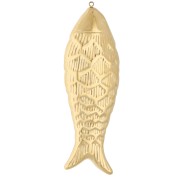 Large fish pendant, 77x26 mm - Gold-plated 304 stainless steel x1