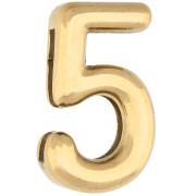 15x9 mm Number Earring Back - 5 - for 10 mm ribbon - 304 Stainless Steel, Gold-Plated x1