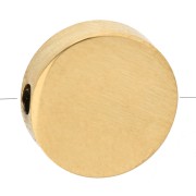 10 mm Round Flat Bead - 316L Stainless Steel, Gold-Plated x1