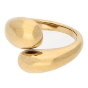 Double Teardrop Ring - Size 54 - Gold-Plated 304 Stainless Steel x1