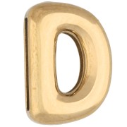 14x10 mm Letter Earring Back - D - for 10 mm ribbon - 304 Stainless Steel, Gold-Plated x1