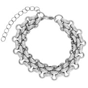 13.5 mm Triple-Link Fashion Bracelet - 304 Stainless Steel x 16 cm