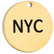 14 mm Round Charm Engraved with