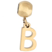 5 mm bead with "B" charm - Gold-plated 304 stainless steel x1