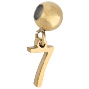 5 mm bead with number 7 charm - Gold-plated 304 stainless steel x1