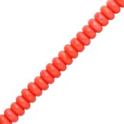 Rondelle beads - 6x3 mm Glass Heishi Beads - Coral, 38 cm