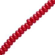 Rondelle beads - 6x3 mm Glass Heishi Beads - Dark Red x 38 cm