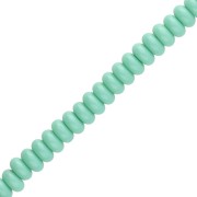 Rondelle beads - 6x3 mm Glass Heishi Beads - Turquoise Green x 38 cm