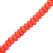 Rondelle beads - 6x3 mm Glass Heishi Beads - Dark Orange x 38 cm