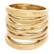 Wide Multi-Ring-Style Ring - Size 52 - Gold-Plated 304 Stainless Steel x1