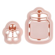 Jar-Shaped Cookie Cutter Set with Biodegradable Polymer Gingerbread - Beige (2-Pack)