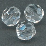 Fire Polished faceted round beads 10mm Crystal x10