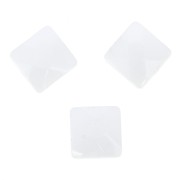 Faceted square 10mm White Opal x10