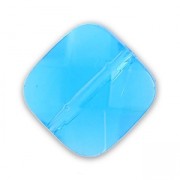 Faceted square 10mm Dark Aquamarine x1