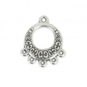 Spacer round ethnic design 5 loops 16 mm Antique Silver Platingx1