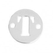 Round spacer 2 holes Letter T 8.5 mm 925 Silver x1