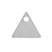 Metal triangle flat sequin 8 mm rhodium tone x8