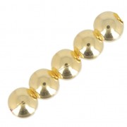 Brass Round beads European manufacture 8 mm fine Gold plated x5