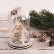 Plastic Christmas Brillant with base to decorate 8x13 cm Transparente x1