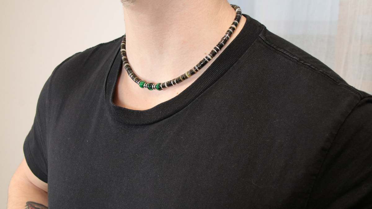 Surfer necklace for men heishis and tiger eye Surfer necklace for men heishis and tiger eye