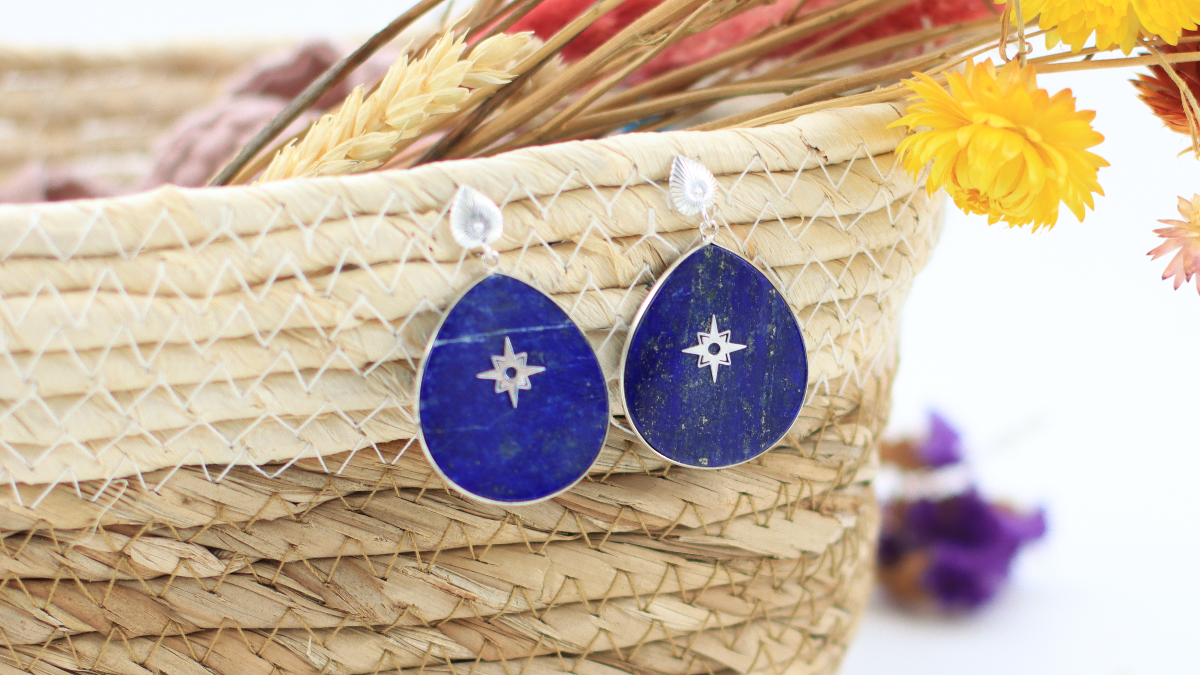 Lapis Lazuli silver earrings Lapis Lazuli silver earrings