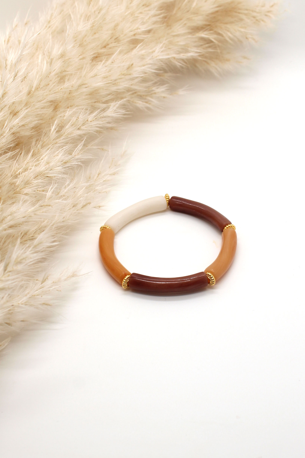 Schema Polymer clay curved beads bracelet Schema Polymer clay curved beads bracelet