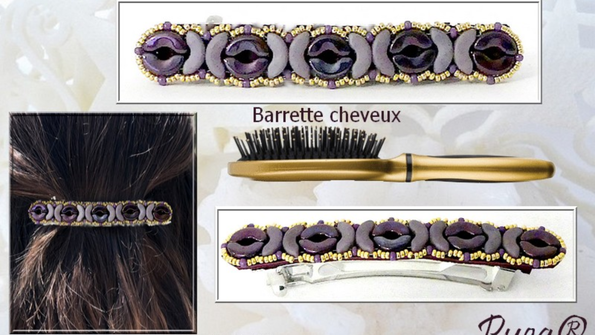 Tuto Salsa barrette with arcos beads by Puca et rocailles Tuto Salsa barrette with arcos beads by Puca et rocailles