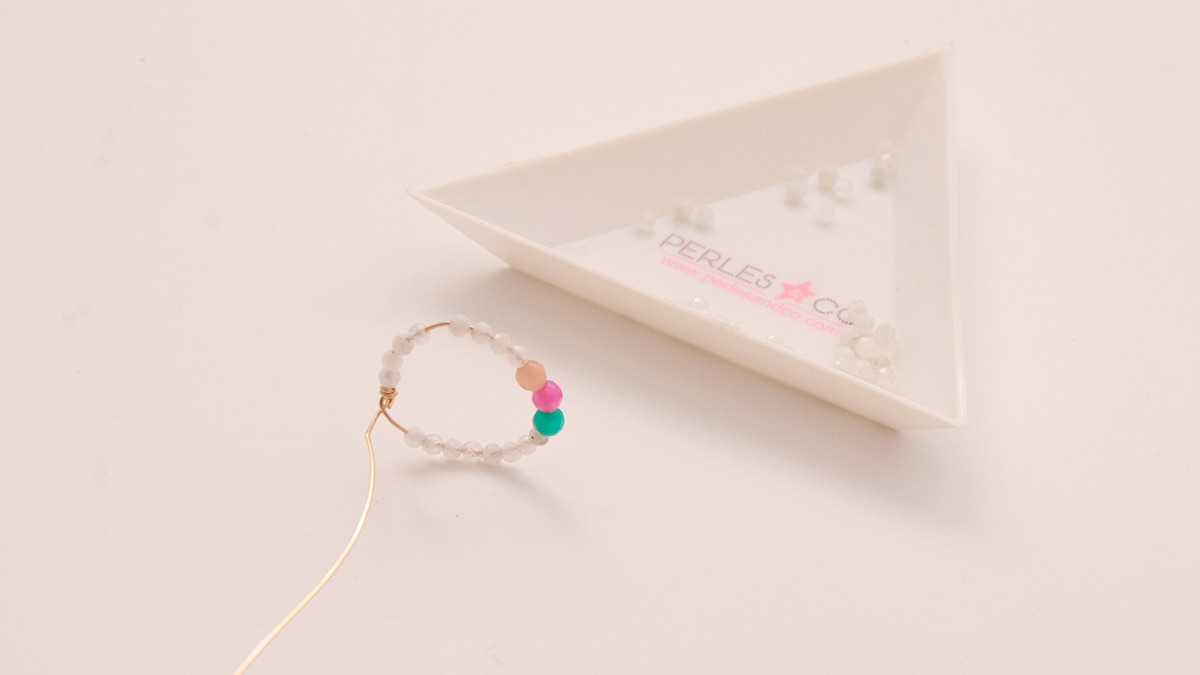 DIY ring with natural stone beads : Step 7 DIY ring with natural stone beads : Step 7