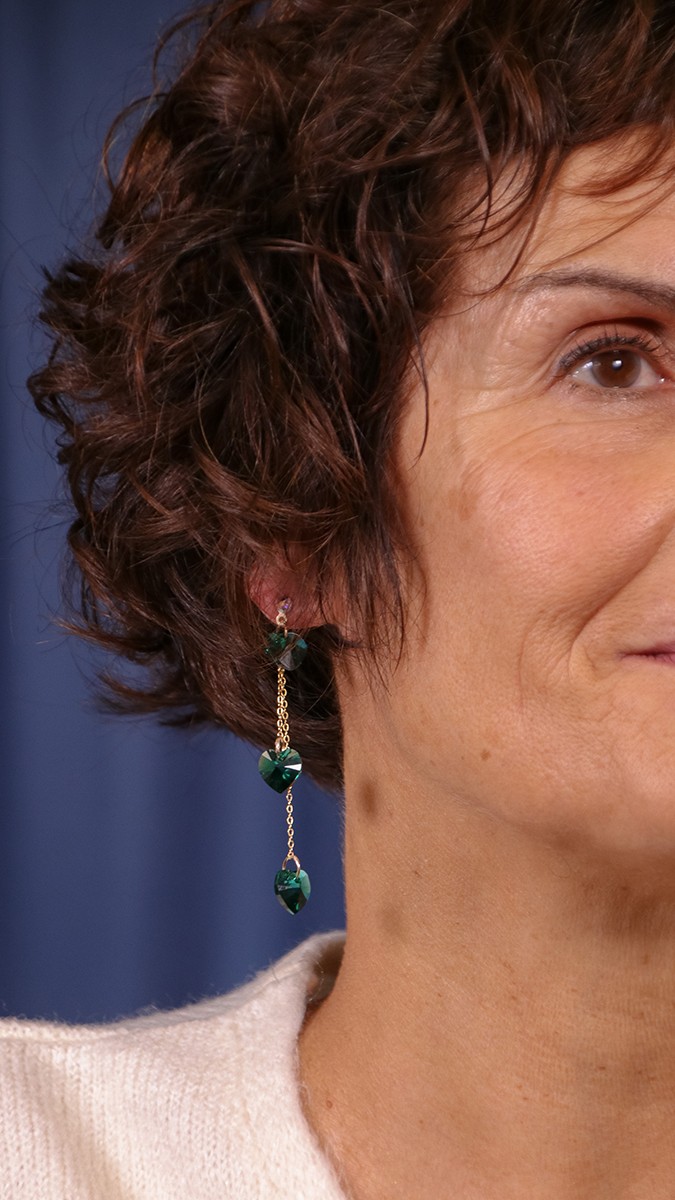 Schema Gold chains and Swarovski hearts dangling earrings tutorial Schema Gold chains and Swarovski hearts dangling earrings tutorial