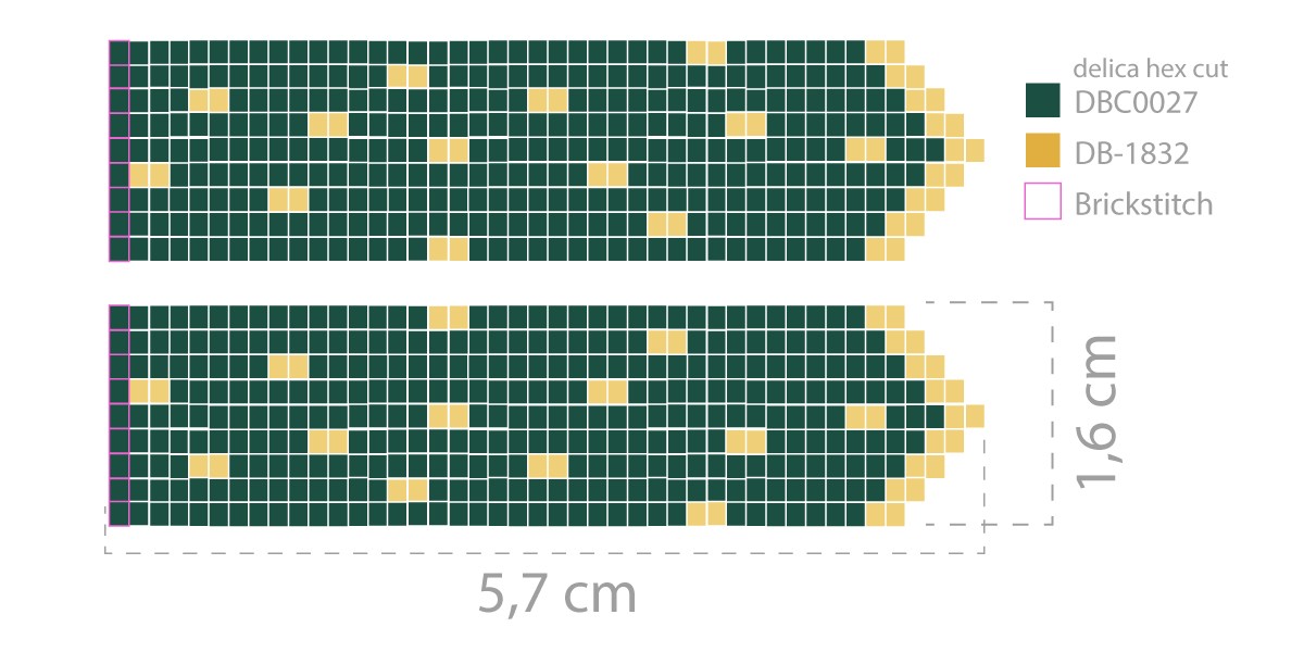 Schema Miyuki Pearl Earrings Half hoop and beaded fringe Schema Miyuki Pearl Earrings Half hoop and beaded fringe