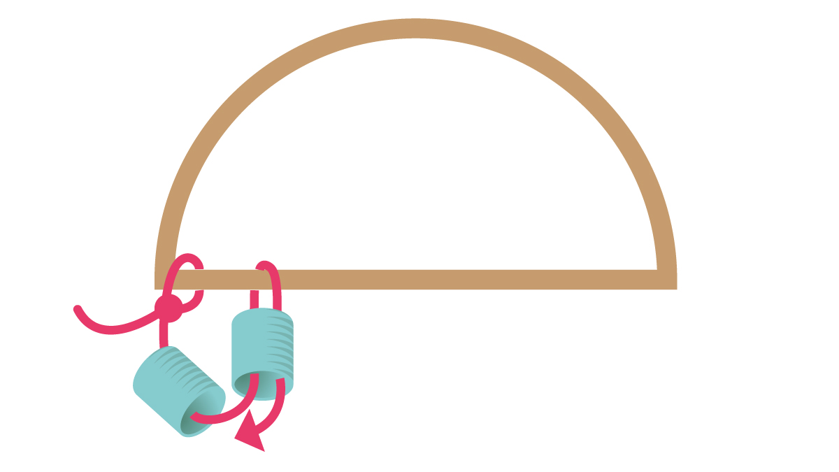 Miyuki Pearl Earrings Half hoop and beaded fringe : Step 1 Miyuki Pearl Earrings Half hoop and beaded fringe : Step 1