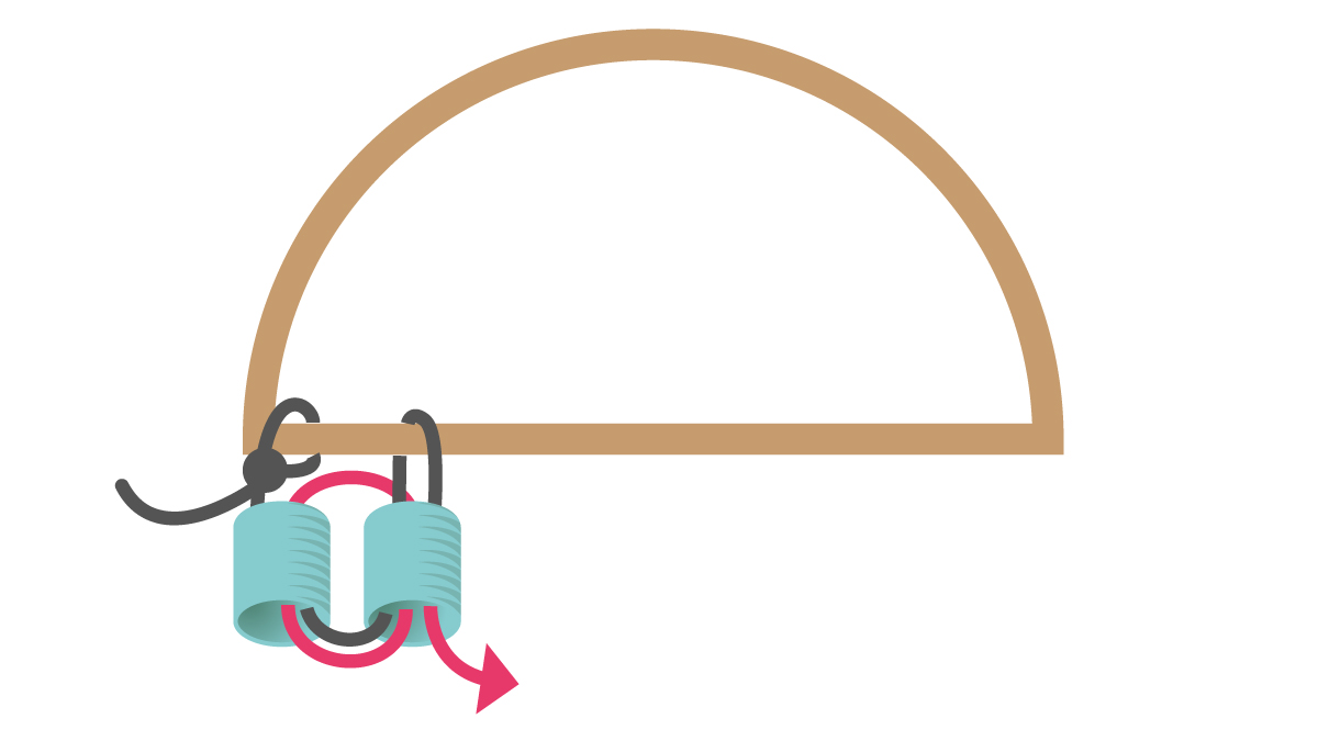 Miyuki Pearl Earrings Half hoop and beaded fringe : Step 2 Miyuki Pearl Earrings Half hoop and beaded fringe : Step 2