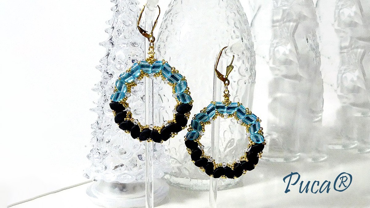 Paros glass beads Kafrine earrings by Puca®. Paros glass beads Kafrine earrings by Puca®.