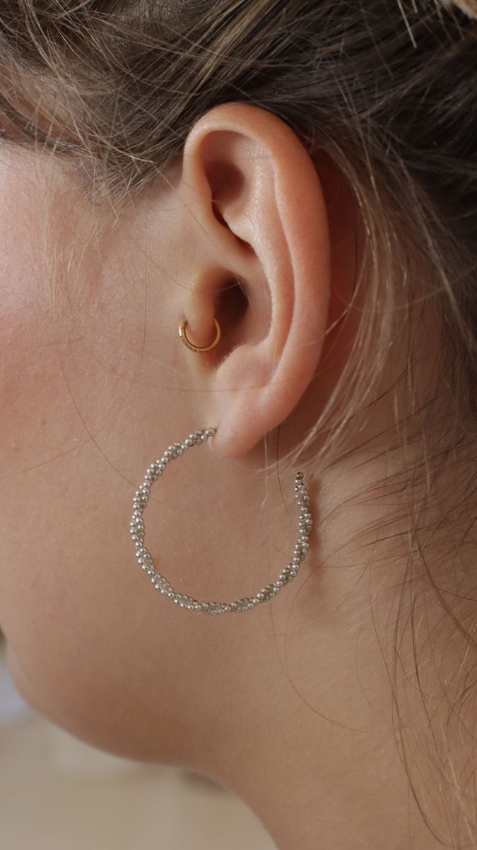 Schema Tuto - Twisted hoop earrings in 925 sterling silver Schema Tuto - Twisted hoop earrings in 925 sterling silver