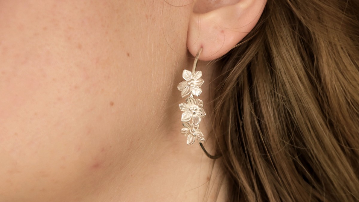 Schema 925 silver flower earrings tutorial - handmade Schema 925 silver flower earrings tutorial - handmade