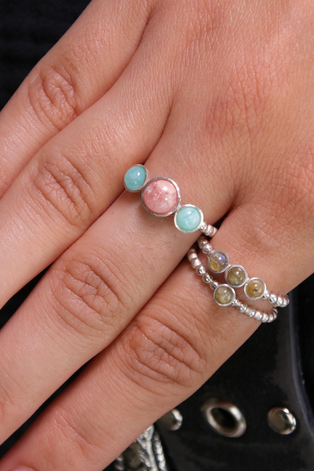 Schema Make a 925 Sterling Silver Ring with Amazonite and Labradorite Natural Stones Schema Make a 925 Sterling Silver Ring with Amazonite and Labradorite Natural Stones