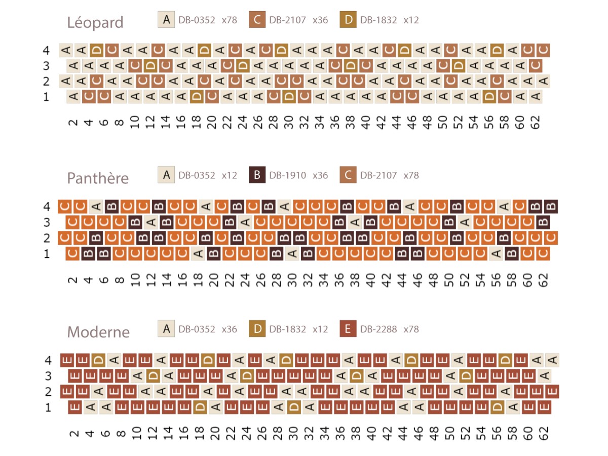 Schema Miyuki ring in Peyote Pair with panther and leopard motif Schema Miyuki ring in Peyote Pair with panther and leopard motif