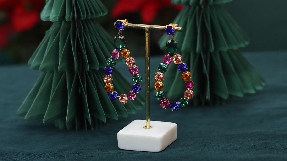 Aurora crystal pendant earrings Aurora crystal pendant earrings